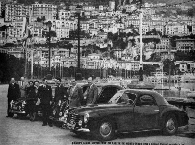 Rallye Monte Carlo 1950 Simca 8 Sport